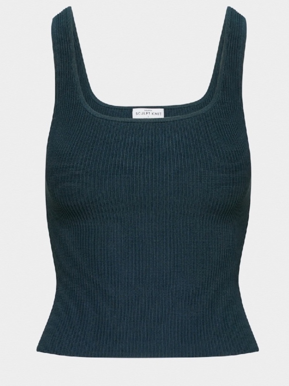 Aritzia Babaton Dark Teal Ribbed Square-Neck Knit Tank